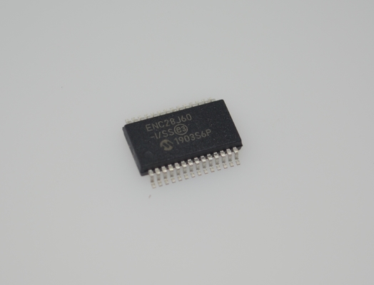 Pengontrol Ethernet Standalone ENC28J60-I/SS Antarmuka SPI 10Base-T Buffer 8KB 3.3V SSOP-28 -40°C hingga +85°C