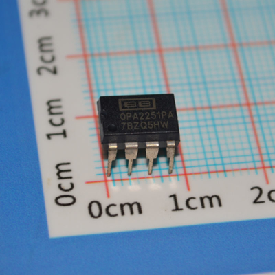 OPA2251PA Precision Dual Op Amp dengan Bandwidth 10MHz Low 0.5μV/°C Drift 1.1μVpp Noise Rail-to-Rail Output ±2.25V sampai ±18V Supply dan 8-Pin DIP Package