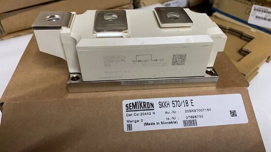 SKKH570/18E 1800V 570A Modul Thyristor-Dioda Seri Ganda Gerbang Amplifikasi VF Rendah 1.44V, Lonjakan 19kA Basis Keramik AlN Kontak Tekanan Tersertifikasi UL untuk Soft Starter