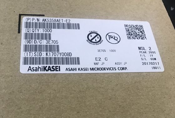 AK5358AET 24-bit 96kHz ADC 102dB SNR Low Power, I2S Output -40°C to +85°C Compact 16-TSSOP