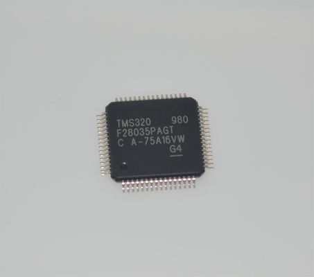 TMS320F28035PAGT 60MHz C2000 MCU 128KB Flash 12-bit ADC 16 PWM TQFP-64 -40°C sampai +105°C