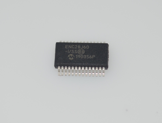Pengontrol Ethernet Standalone ENC28J60-I/SS Antarmuka SPI 10Base-T Buffer 8KB 3.3V SSOP-28 -40°C hingga +85°C