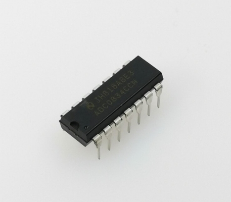 ADC0834CCN 8-Bit ADC 4-Channel Input 5V Supply Serial I/O Low Power 0°C sampai +70°C Easy MCU Interface Solusi hemat biaya
