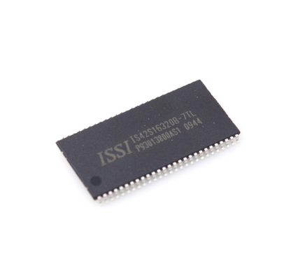 IS42S16320B-7TL SDRAM 64Mb Densitas 166MHz Kecepatan 3.3V Operasi 16Mx16 Organisasi LVTTL Antarmuka Industrial Temp (-40°C~85°C) Paket TSOP-II Kompak Keandalan tinggi