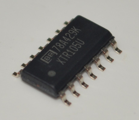 Pemancar Lingkar Arus 4-20mA Presisi XTR105U dengan Linearitas Eksitasi Sensor RTD, Operasi 2-Kawat Regulator 5V, Kepatuhan 60V, Akurasi 0.1% dan Catu Daya Lebar 7.5-36V dalam Paket SO-14
