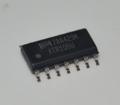 Pemancar Lingkar Arus 4-20mA Presisi XTR105U dengan Linearitas Eksitasi Sensor RTD, Operasi 2-Kawat Regulator 5V, Kepatuhan 60V, Akurasi 0.1% dan Catu Daya Lebar 7.5-36V dalam Paket SO-14