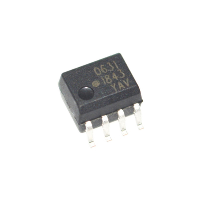Ultra-Kompak HCPL-0631-500E CMR Tinggi 3.5kV/μs 10kV/μs Isolasi 1mA Arus Rendah Temp tinggi 110°C 5kV Isolasi Kecepatan Tinggi 1MBd Wide Vcc 2.7-5.5V SOIC-8 Paket