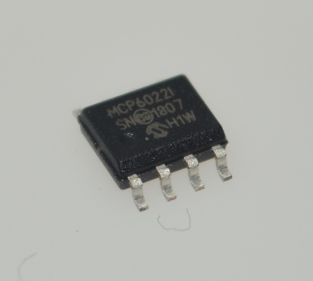 MCP6022-I/SN Dual Op Amp 2.7-5.5V Tegangan Lebar 10MHz Bandwidth 7V/μs Slew Rate 120dB CMRR Rail-to-Rail I/O 0.9mA Daya Rendah Paket SOIC-8 Kelas Industri