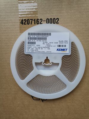 T491A105K025AT 1μF 25V Kapasitor Tantalum 10% Tol A-Case 125°C ESR Rendah Keandalan Tinggi Kinerja Stabil untuk Aplikasi Otomotif Industri and Medis