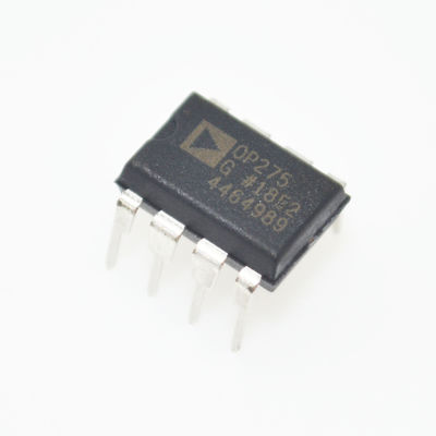 OP275GPZ Audio Op-Amp Terkenal dengan Campuran Bipolar/JFET, Bandwidth 5MHz, Laju Slew 22V/µs, Noise Rendah 6nV/√Hz, Drive Tinggi 10mA, Rentang ±4 hingga ±22V, dan Paket DIP-8/SOIC-8