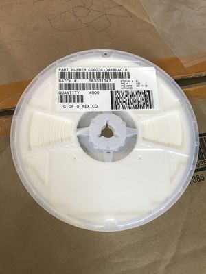 C0603C104K8RACTU 100nF 10V X7R 0603 MLCC Menampilkan 10% Toleransi Kapasitas Tinggi Kinerja stabil dari -55 °C hingga +125 °C dan RoHS Compliance