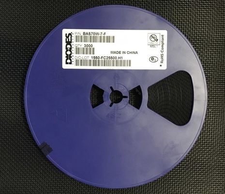 BAS70W-7-F 70V 200mA Dioda Schottky Seri Ganda dengan Vf Rendah 1V 4ns Switching Cepat Paket SOD-123 Efisiensi Tinggi Kualifikasi AEC-Q101 Kemasan Pita & Gulungan