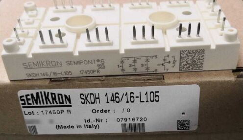 SKDH116/16-L105 1600V 116A IGBT Modul 3-Phase Bridge Boost Chopper Terintegrasi NTC High Surge Current 950A SEMIPONT6 Paket Press-In Pin UL Sertifikasi untuk UPS dan Drive