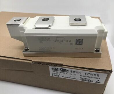 SKKH570/18E 1800V 570A Modul Thyristor-Dioda Seri Ganda Gerbang Amplifikasi VF Rendah 1.44V, Lonjakan 19kA Basis Keramik AlN Kontak Tekanan Tersertifikasi UL untuk Soft Starter
