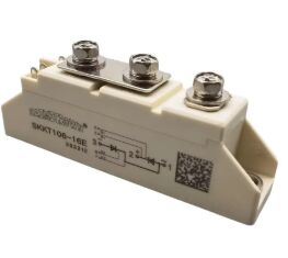 SKKT106/16E 1600V 106A Modul Thyristor Ganda VF Rendah 1.35V Lonjakan 2.4kA Kontak Tekanan Basis Keramik AlN SEMIPACK1 Terisolasi Bersertifikat UL untuk Soft Starter dan Drive