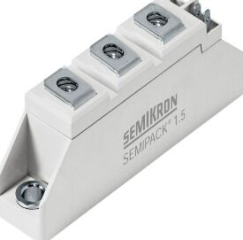SKKT106/16E 1600V 106A Modul Thyristor Ganda VF Rendah 1.35V Lonjakan 2.4kA Kontak Tekanan Basis Keramik AlN SEMIPACK1 Terisolasi Bersertifikat UL untuk Soft Starter dan Drive