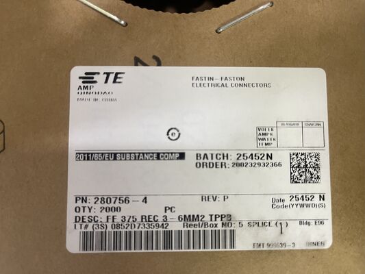 280756-4 4 Posisi 2.5mm Pitch Wire-to-Board Receptacle Crimp Housing Friction Lock Panel Mount UL 94V-0 Polarized 4.5A Rating untuk distribusi daya dan kontrol industri