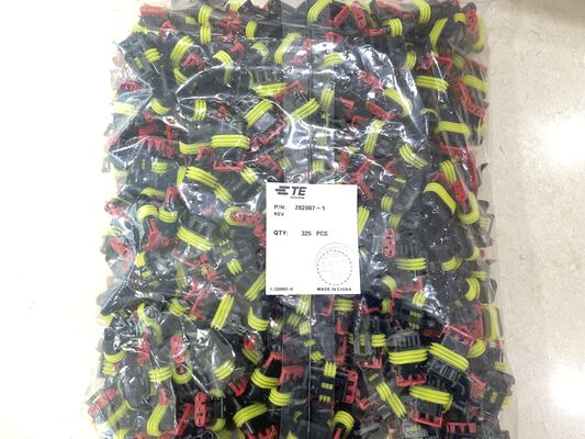 282087-1 4 Posisi 2.5mm Pitch Wire-to-Board Receptacle Crimp Housing Friction Lock Panel Mount Polarized UL 94V-0 4.5A Rating untuk Distribusi Listrik dan Industri