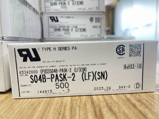 S04B-PASK-2 4-Pin 2.0mm Pitch Top-Entry Header Friction Lock UL94V-0 Nylon 3A 250V -25°C sampai +85°C THT Mount JST PA Series untuk Peralatan