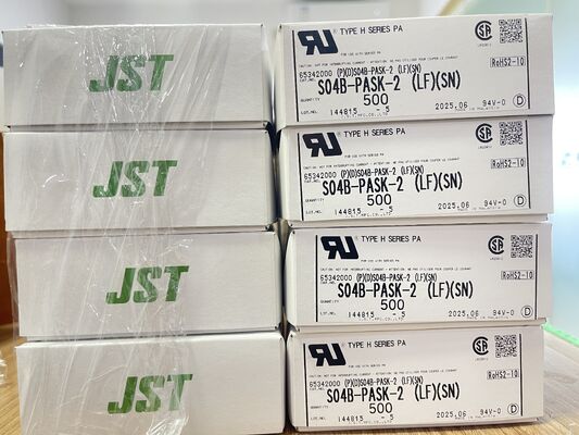 S04B-PASK-2 4-Pin 2.0mm Pitch Top-Entry Header Friction Lock UL94V-0 Nylon 3A 250V -25°C sampai +85°C THT Mount JST PA Series untuk Peralatan